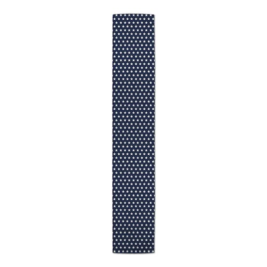 White Stars On Blue Indoor/Outdoor Table Runner